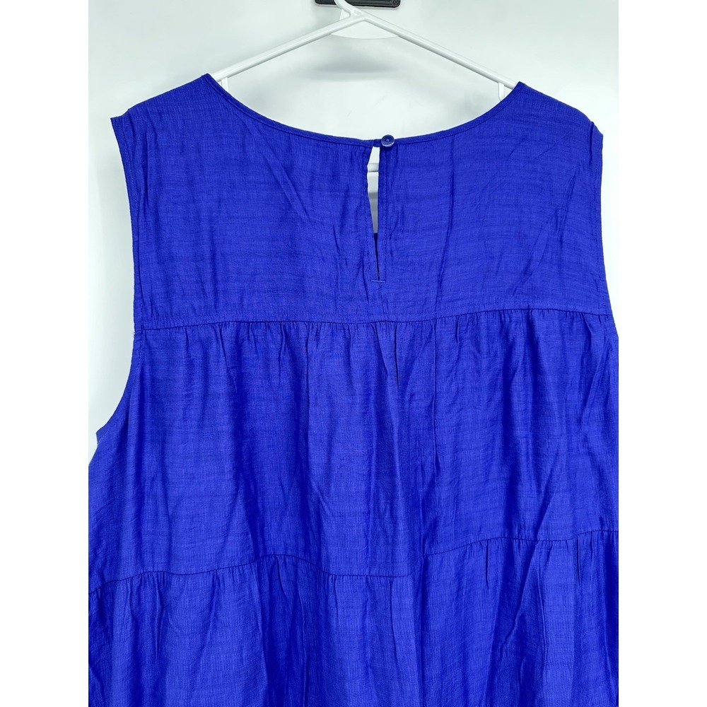 J.Jill Saguaro Tiered Maxi Dress 3X Royal Purple Boho Resort Coastal Grandma - Picture 11 of 14